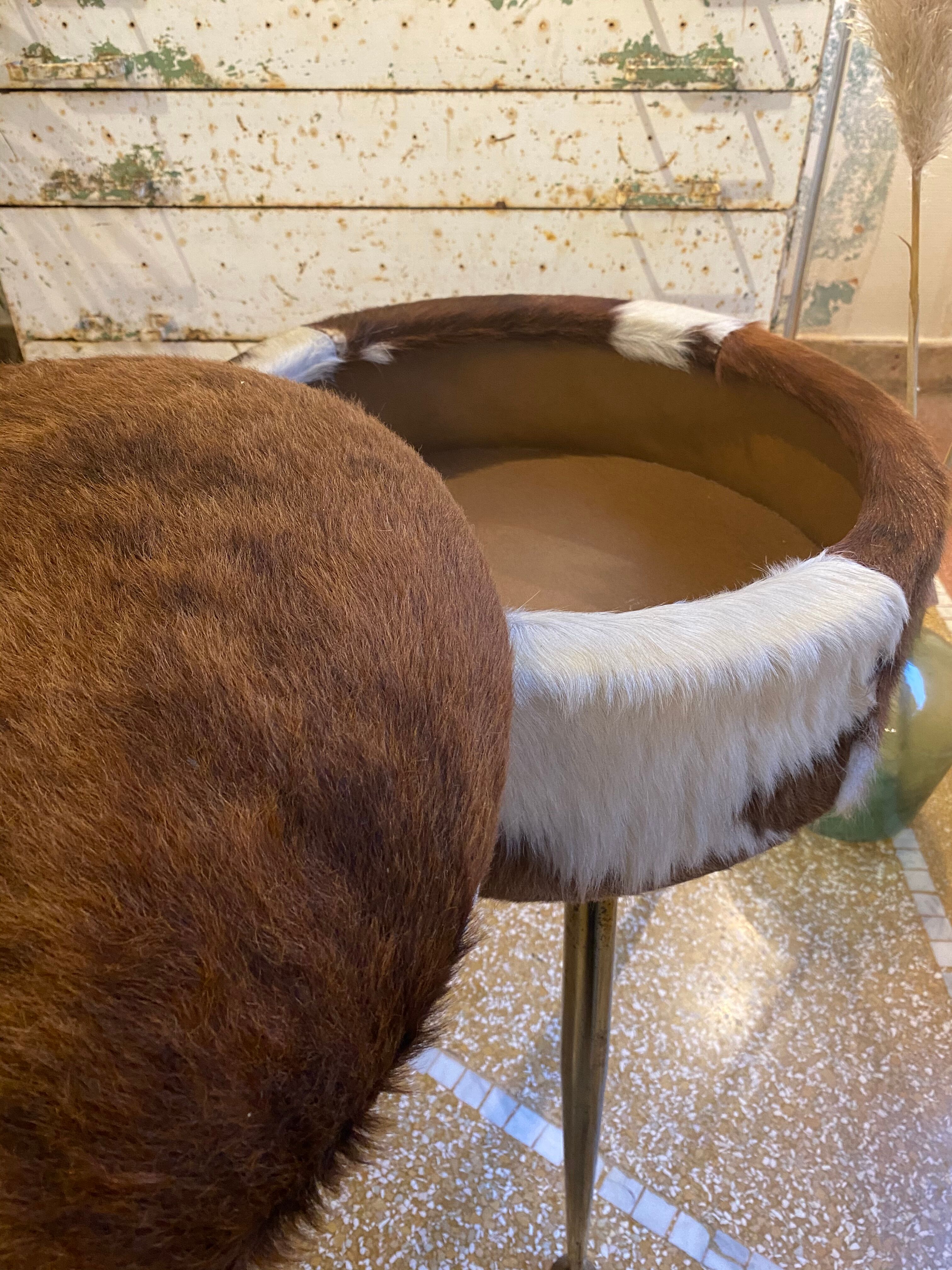 Tripod cowhide stool