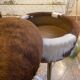 Tripod cowhide stool