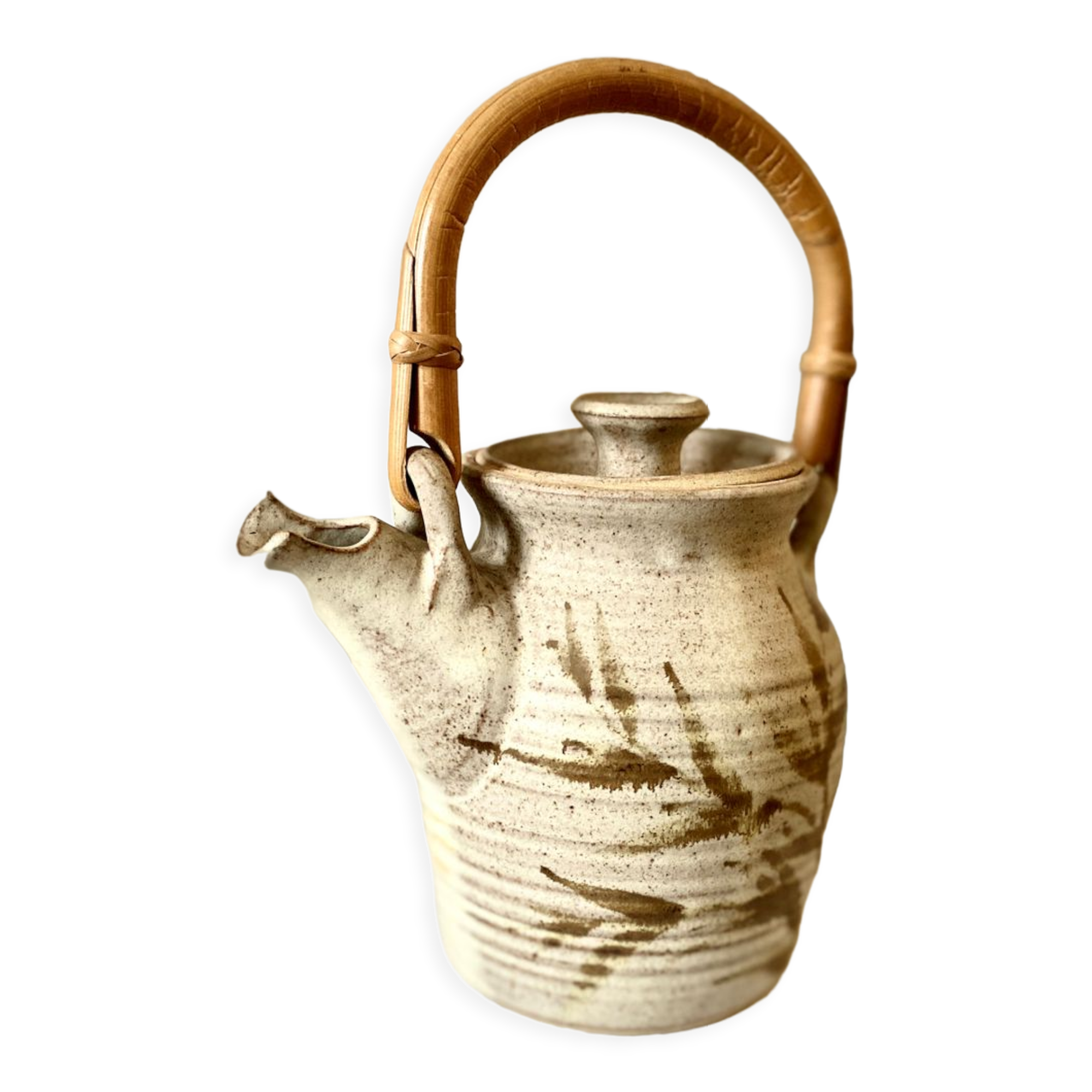 Teapot in vintage ceramic stoneware