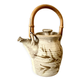 Teapot in vintage ceramic stoneware