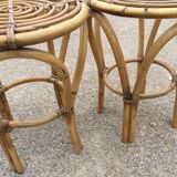 Pair of rattan stools