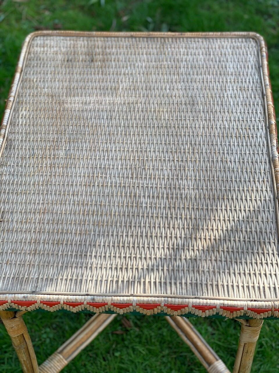 High wicker and rattan table