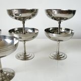 Set of 6 stainless steel ice cream and sorbet bowls on a stand - Remy Letang