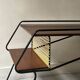 Modernist TV/Hifi table in wood & metal by J. Hitier, French design 1950.