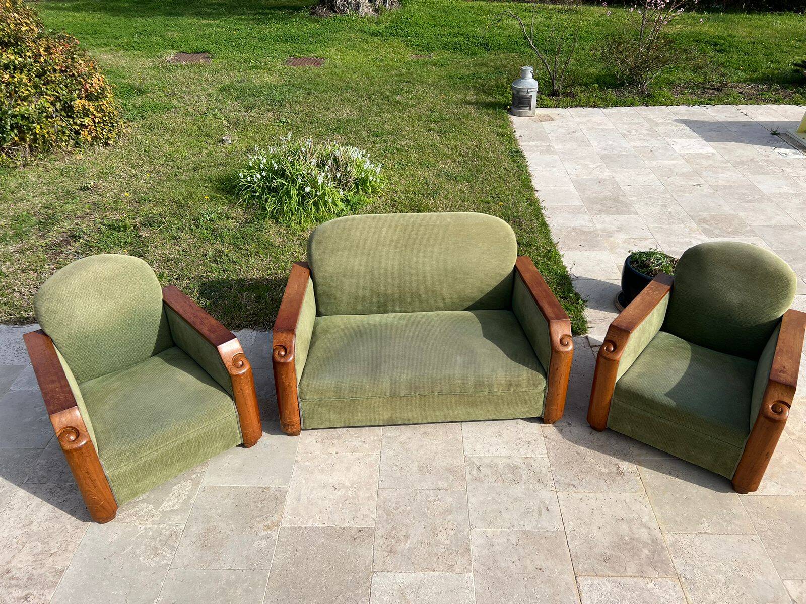 Art Deco sofa and armchairs