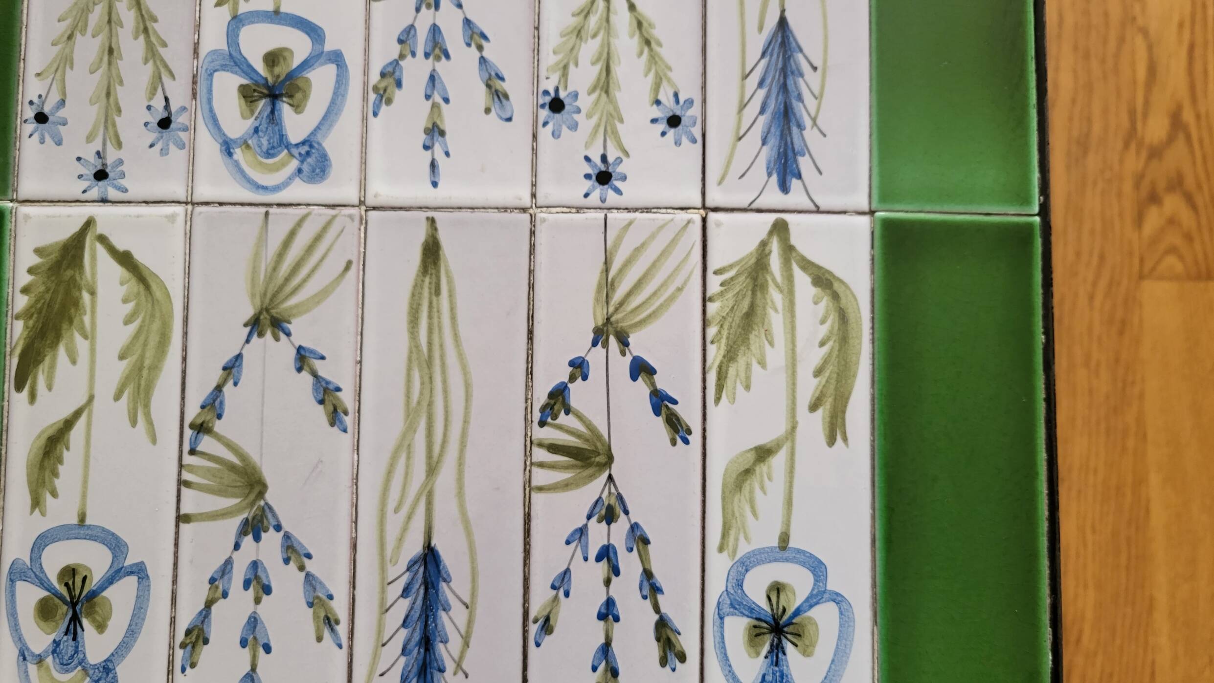 Roger Capron table in glazed green ceramic, France, vintage design.