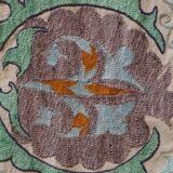 Antique hand embroidered silk suzani bedspread