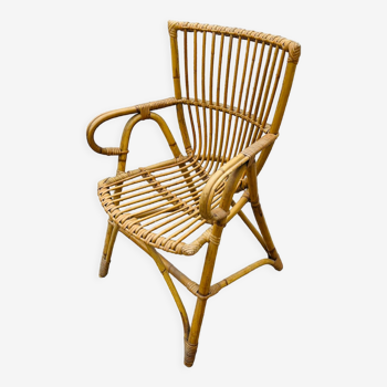 Original vintage rattan armchair