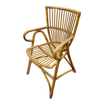 Original vintage rattan armchair