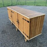 Rattan sideboard attributed to Audoux and Minet