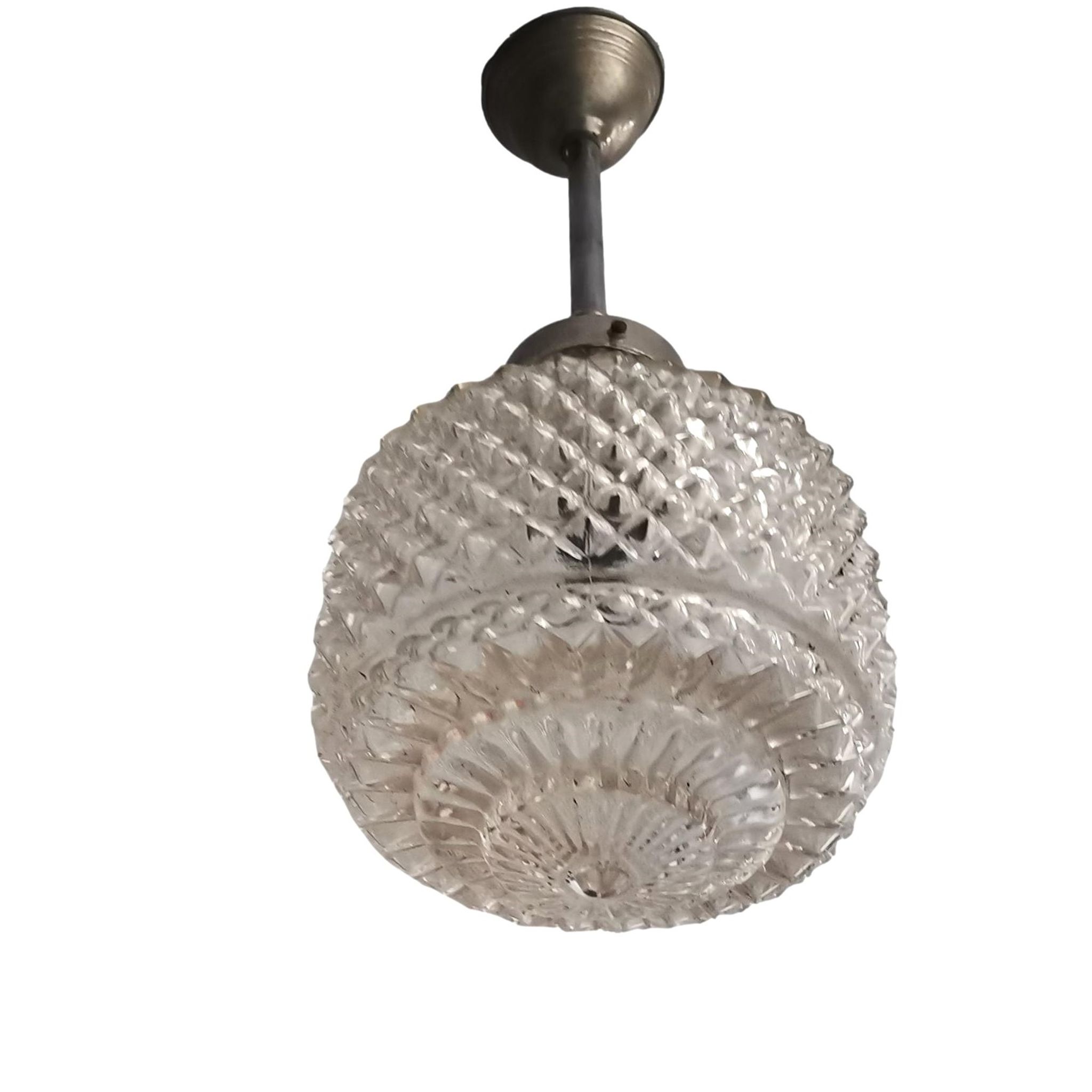 Suspension en verre du milieu du siècle années 1960