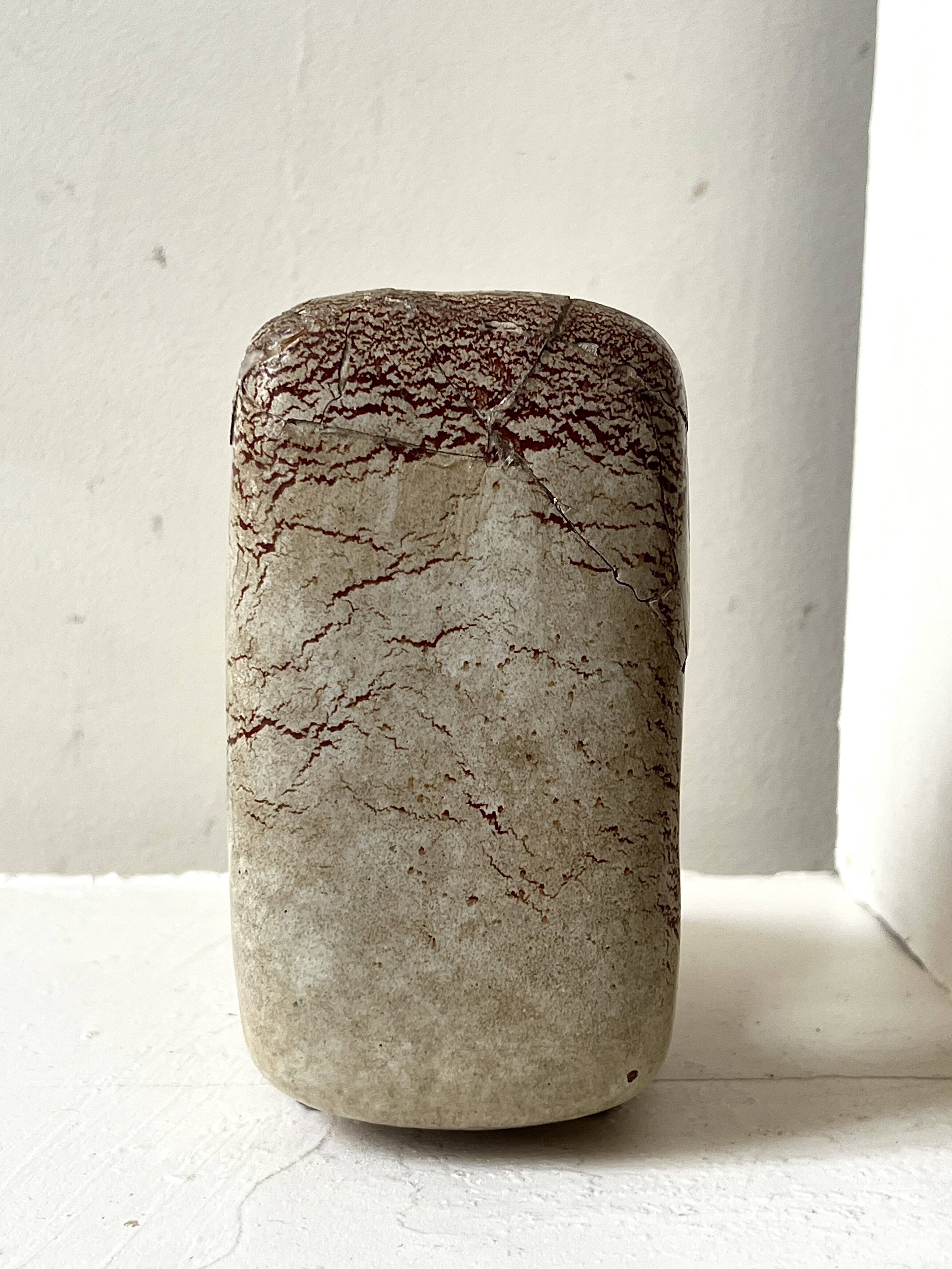 Sculptural and graphic ceramic vase by Bertoncello, Italy 1970