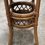 Round Natural Rattan Side Table