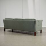 Mid-Century Cherry Wood Three-Seater Sofa