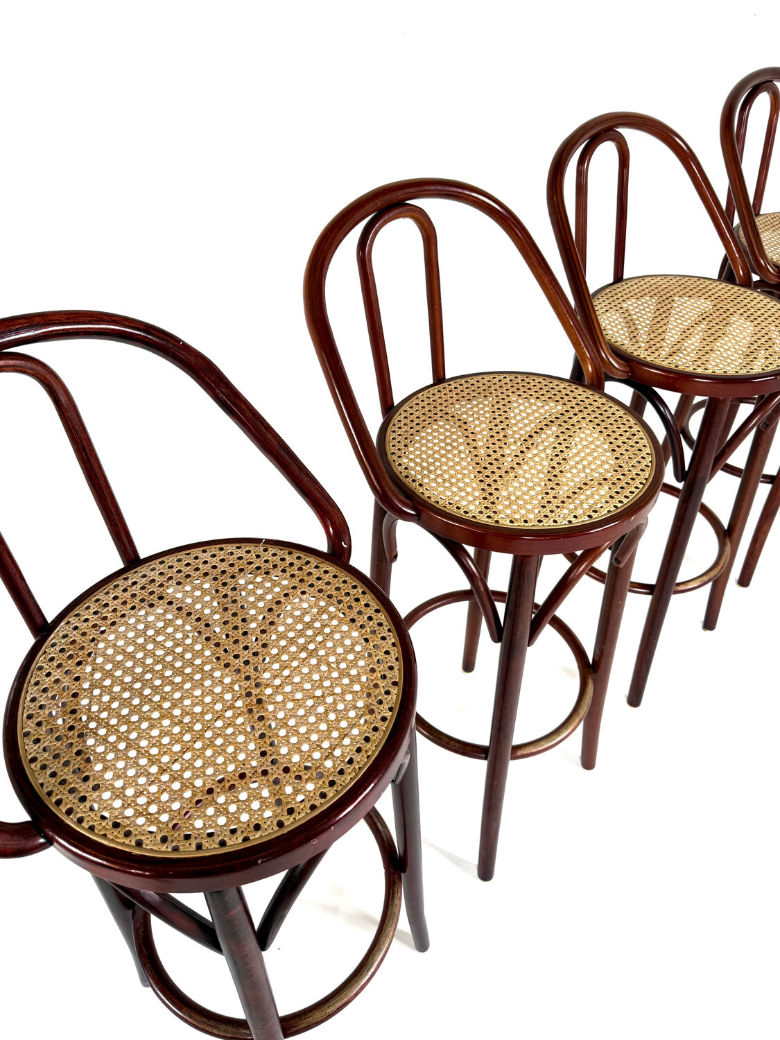 5x vintage rattan barstool, style Thonet ‘60