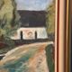 Original Mid Century Swedish Oil On Canvas – “Suburbia” By Erik Hult