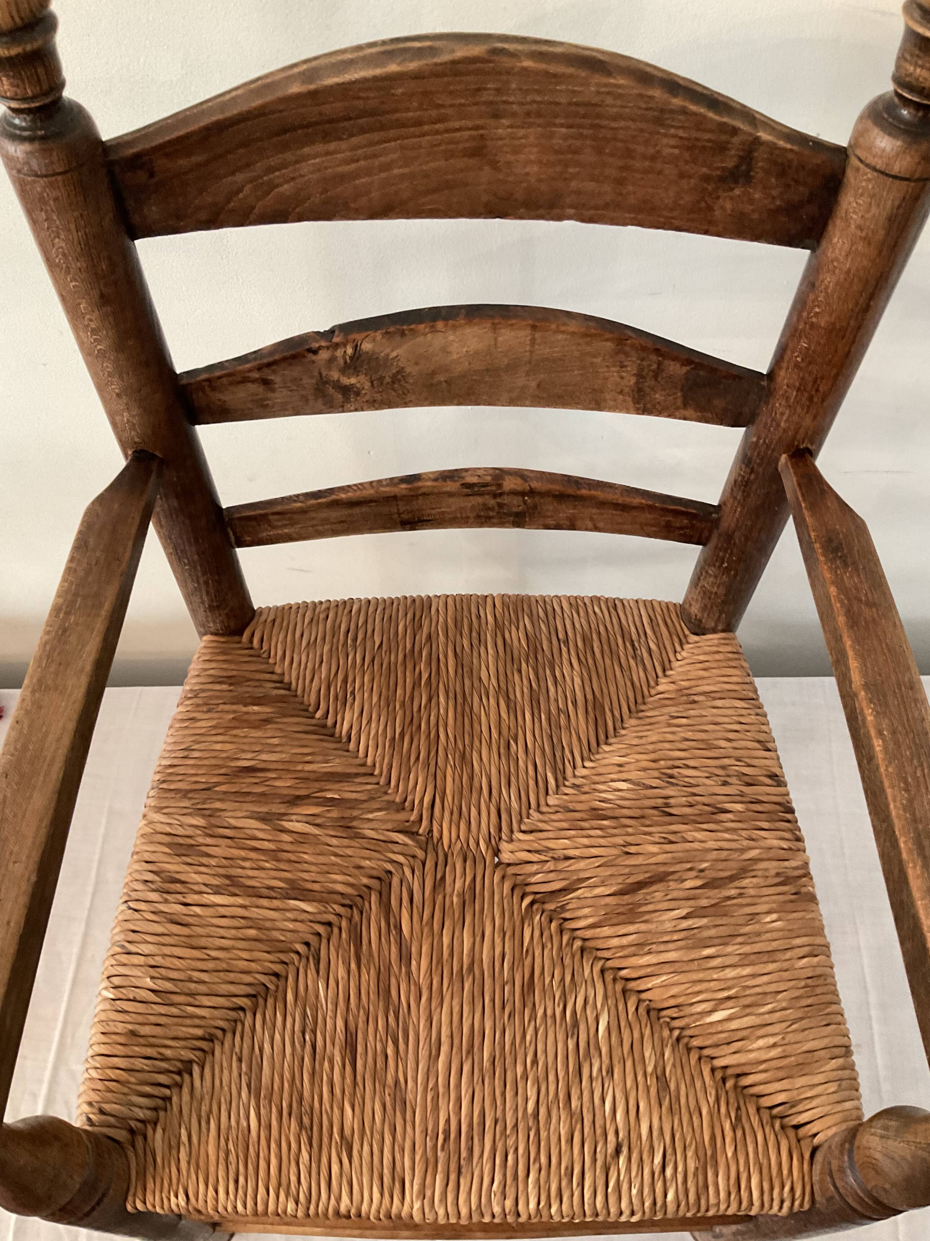 Vintage straw children's chair