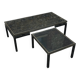 Vintage metal coffee table with glass top.