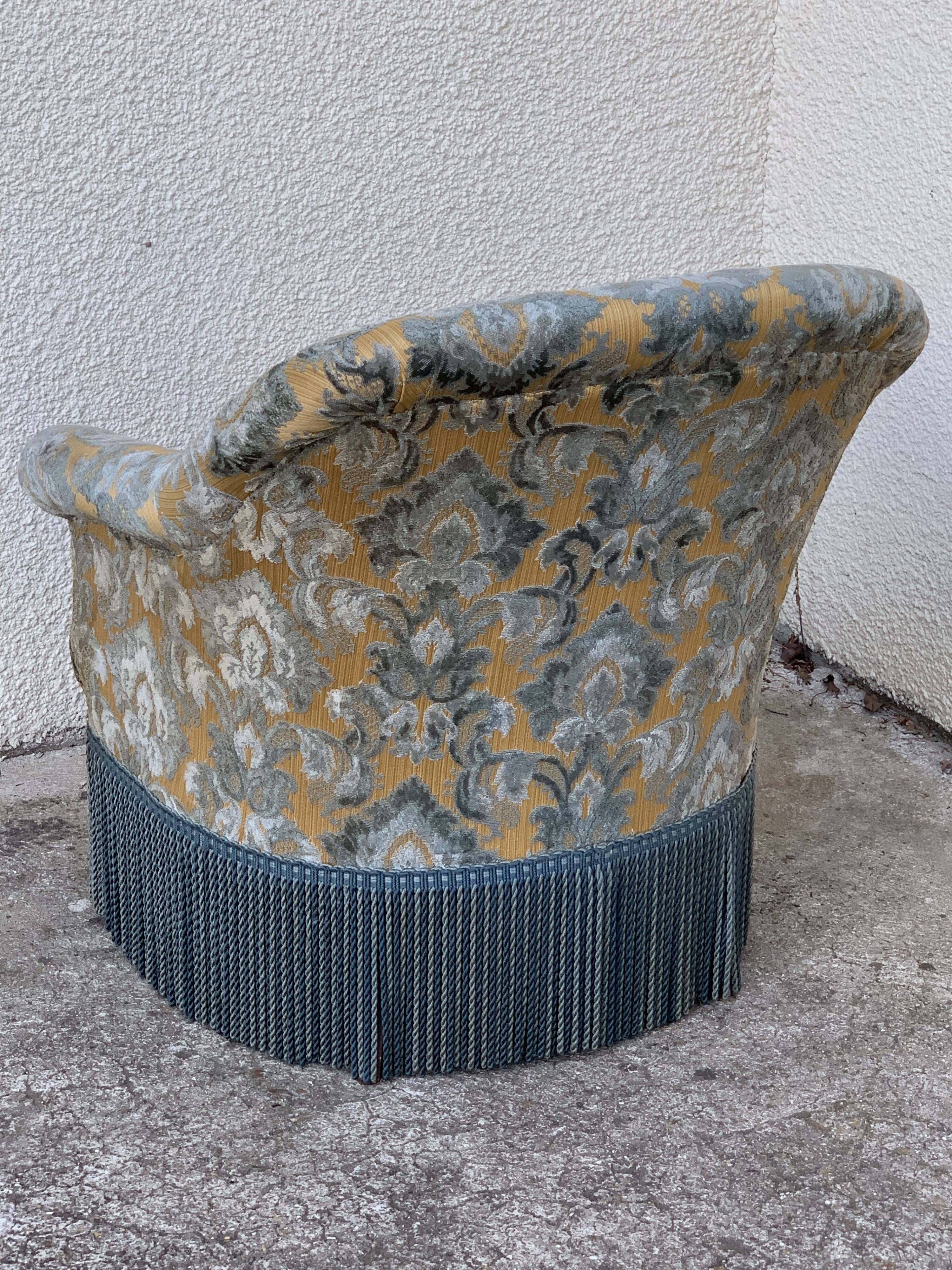 Toad armchair Flocked Velvet 1960