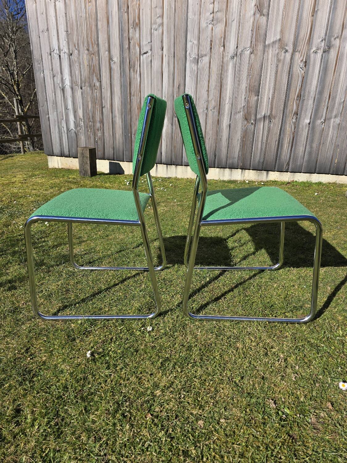 2 chrome Bauhaus chairs