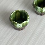 Petits caches-pots en barbotine, photophores, design en forme de chou