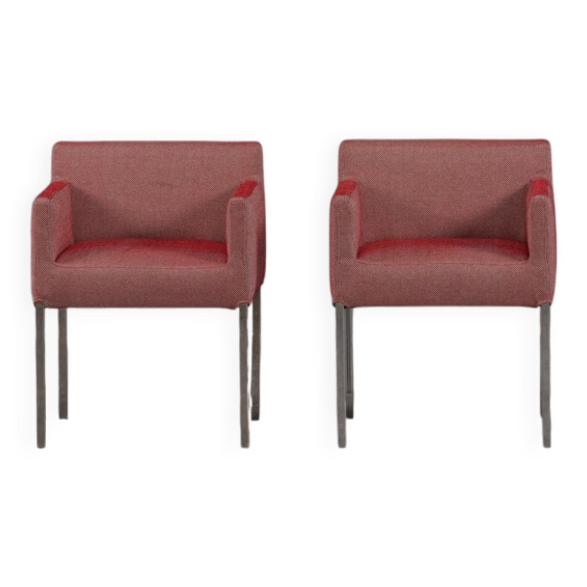 2 fauteuils Ligne Roset en tissu rose, France années 2000