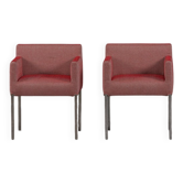 2 fauteuils Ligne Roset en tissu rose, France années 2000