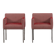 2 fauteuils Ligne Roset en tissu rose, France années 2000
