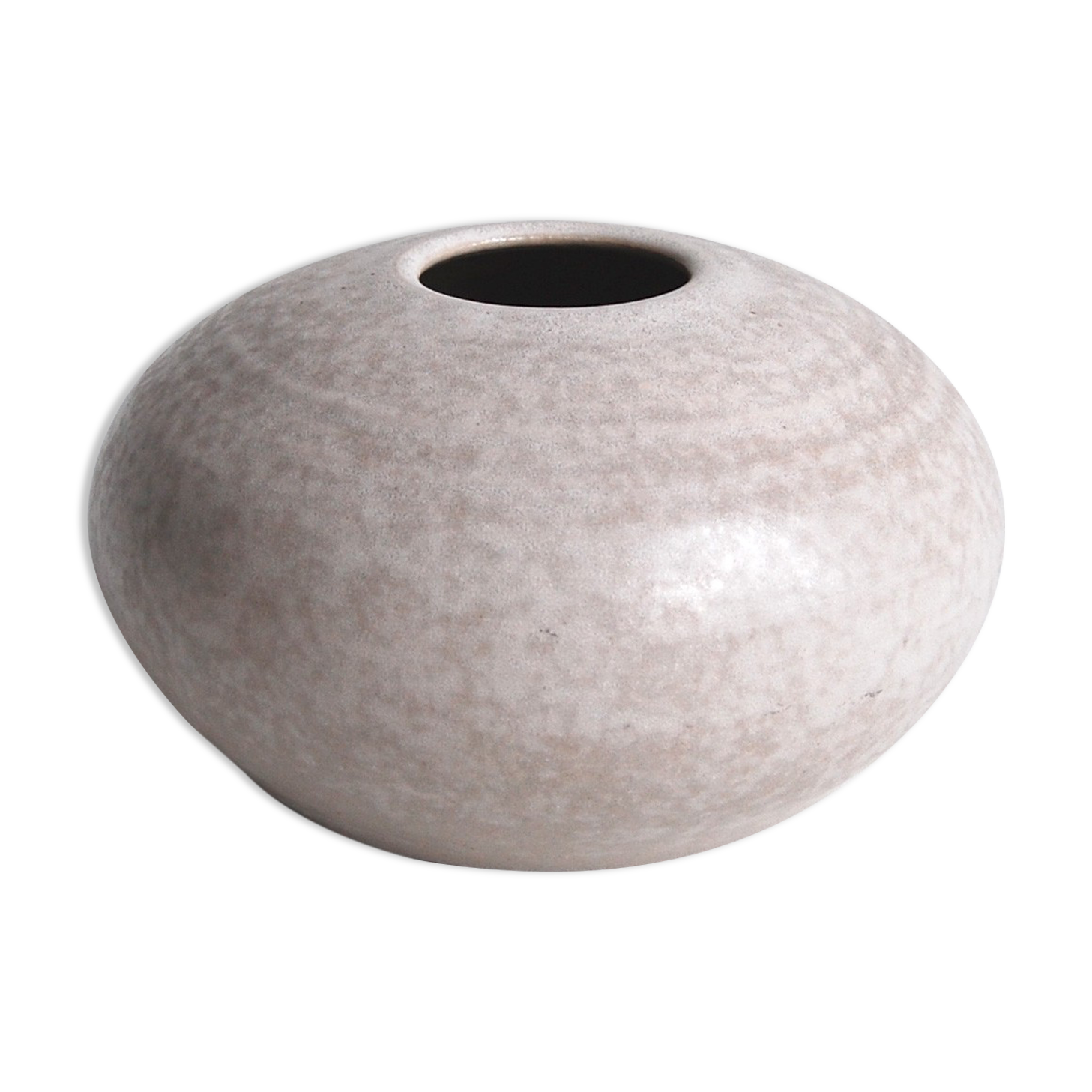 Vintage white ceramic ball vase