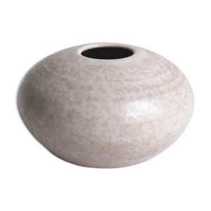 vase boule en céramique blanche vintage