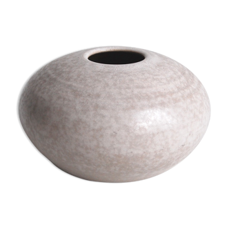 Vase boule en céramique blanche vintage