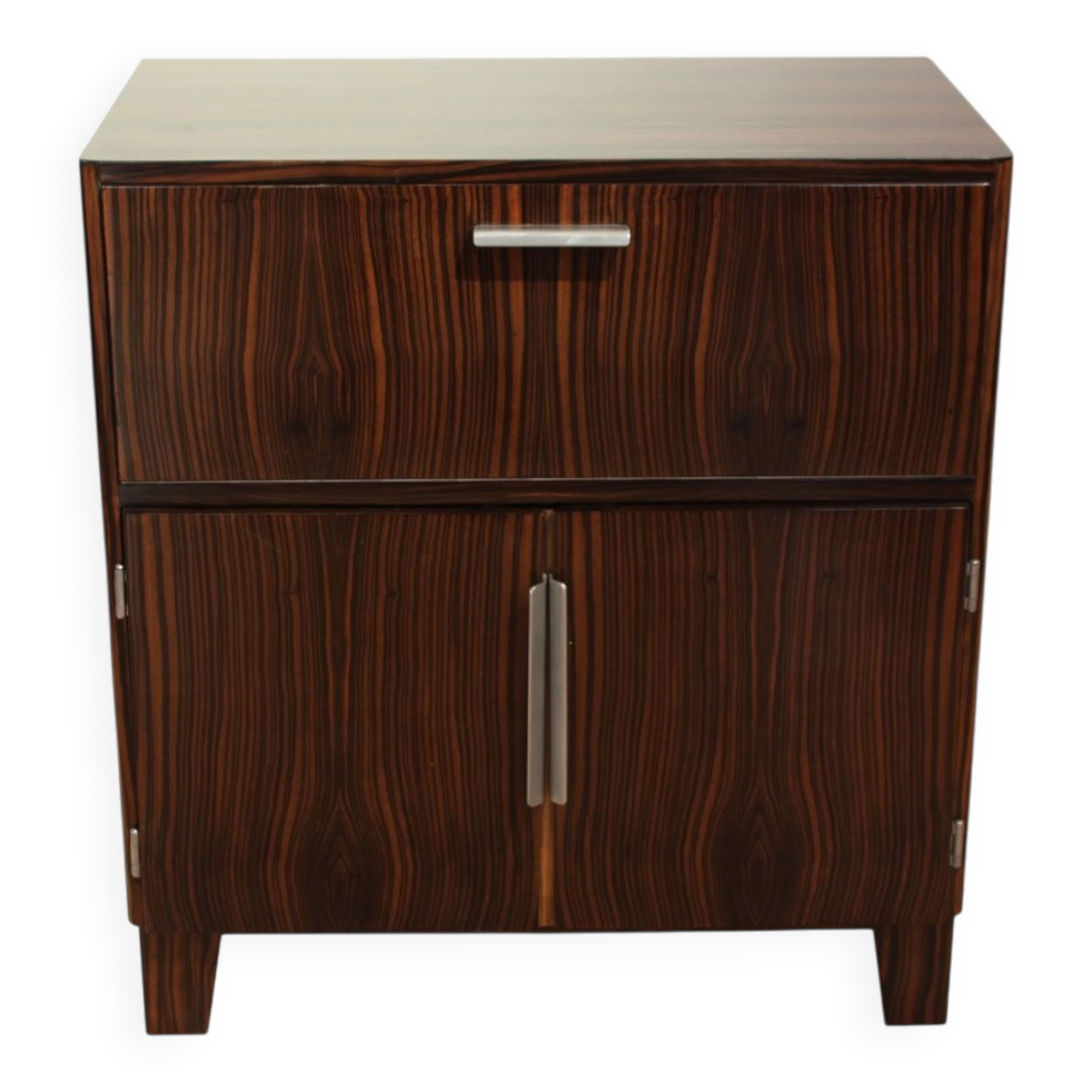 Small Art Deco Bar Cabinet, Macassar Veneer, France, circa 1930