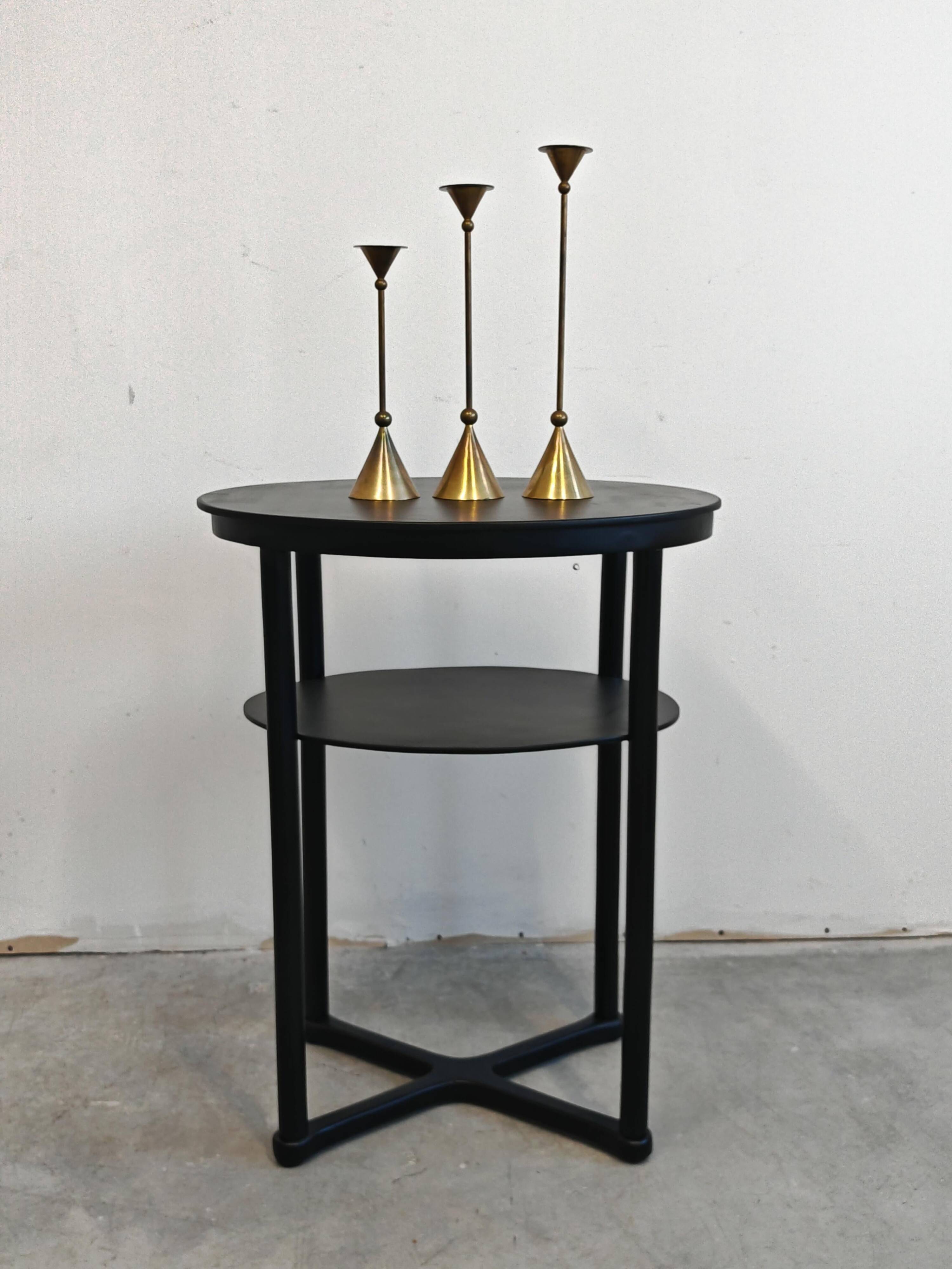 Set of three bronze candlesticks by Christian de Beaumont from the 1980s.
