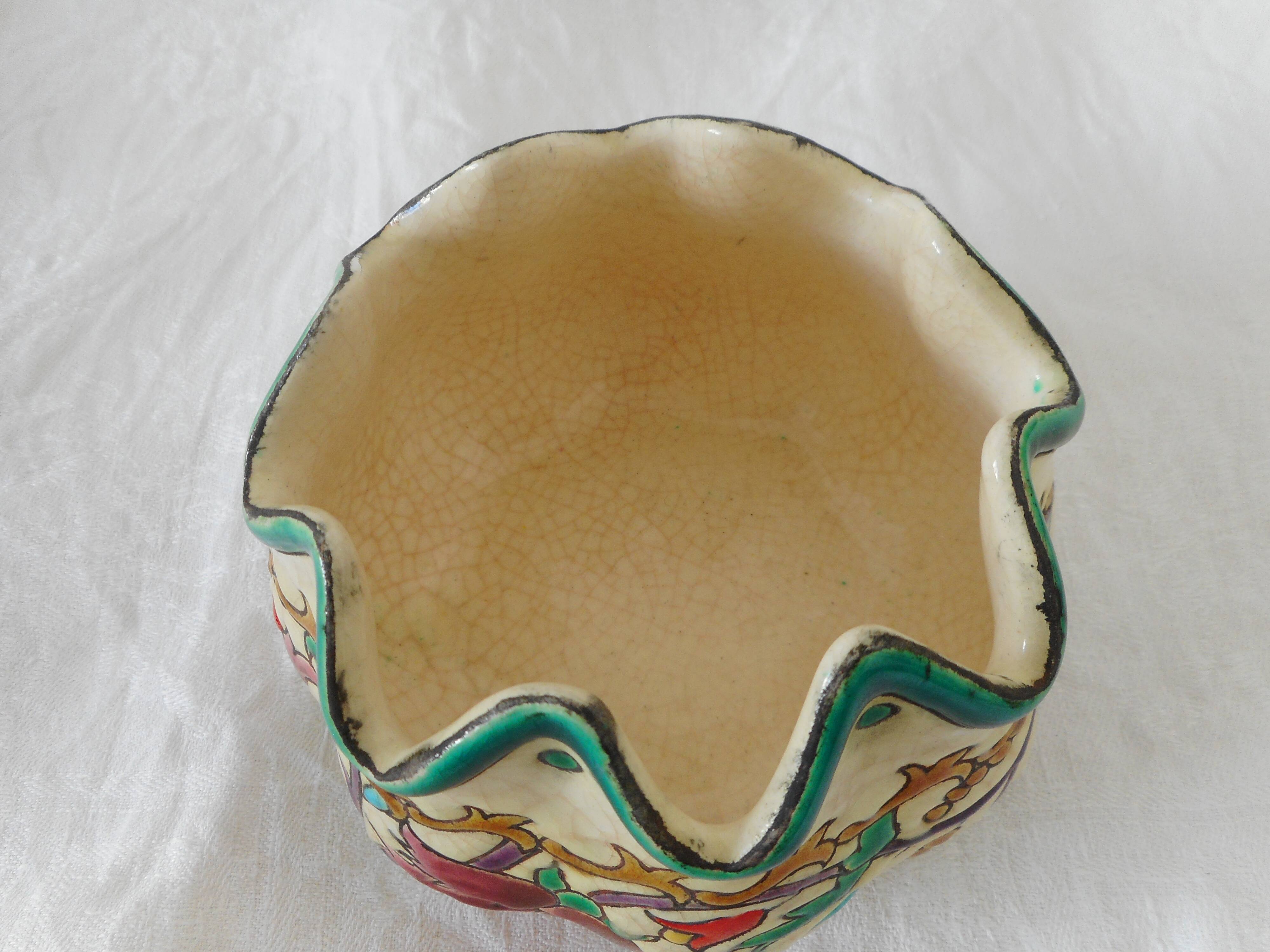 Longwy earthenware pocket tray