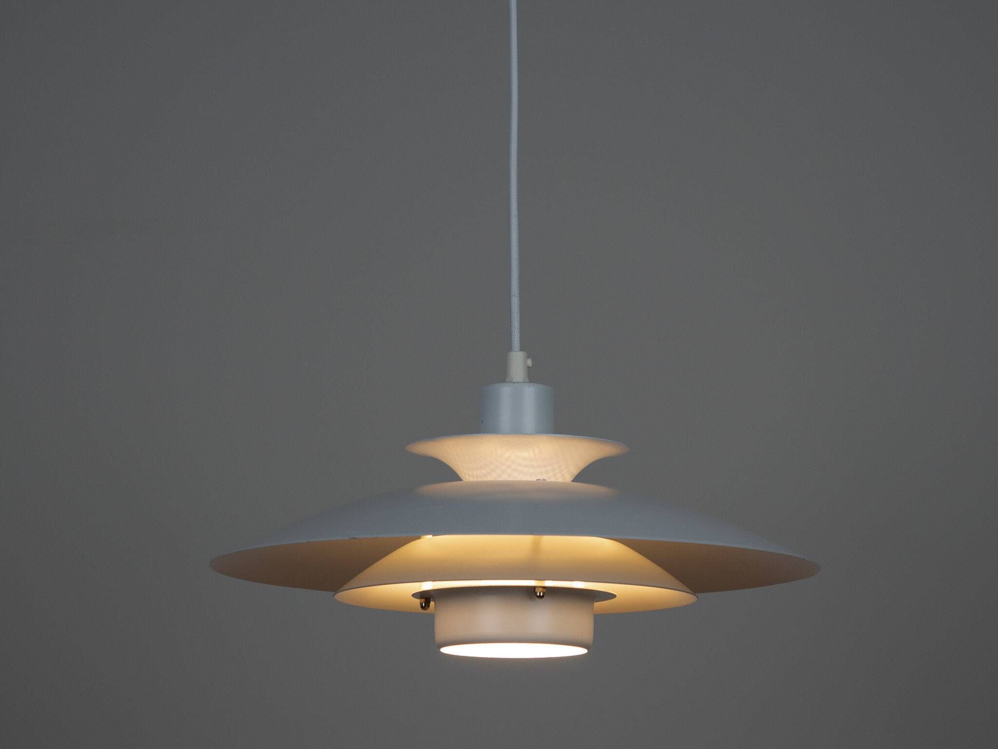 Pair of 2 vintage pendant lamps Volga by Kurt Wiborg, Jeka, 1980s