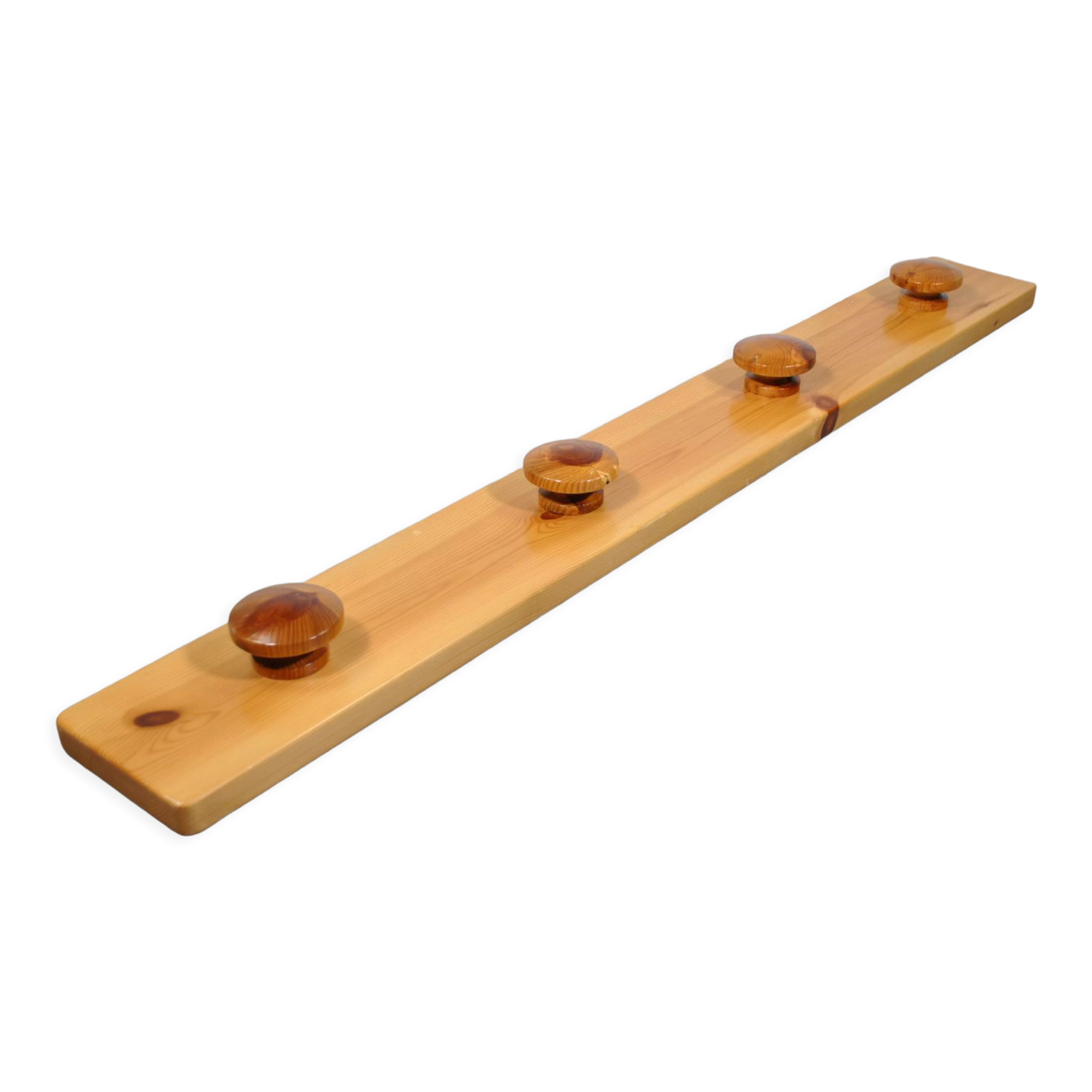 Wall coat rack in pine 1980