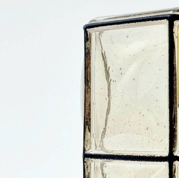 Mid-Century Glass & Brass Pendant/Ceiling Light from Limburg, 1960s