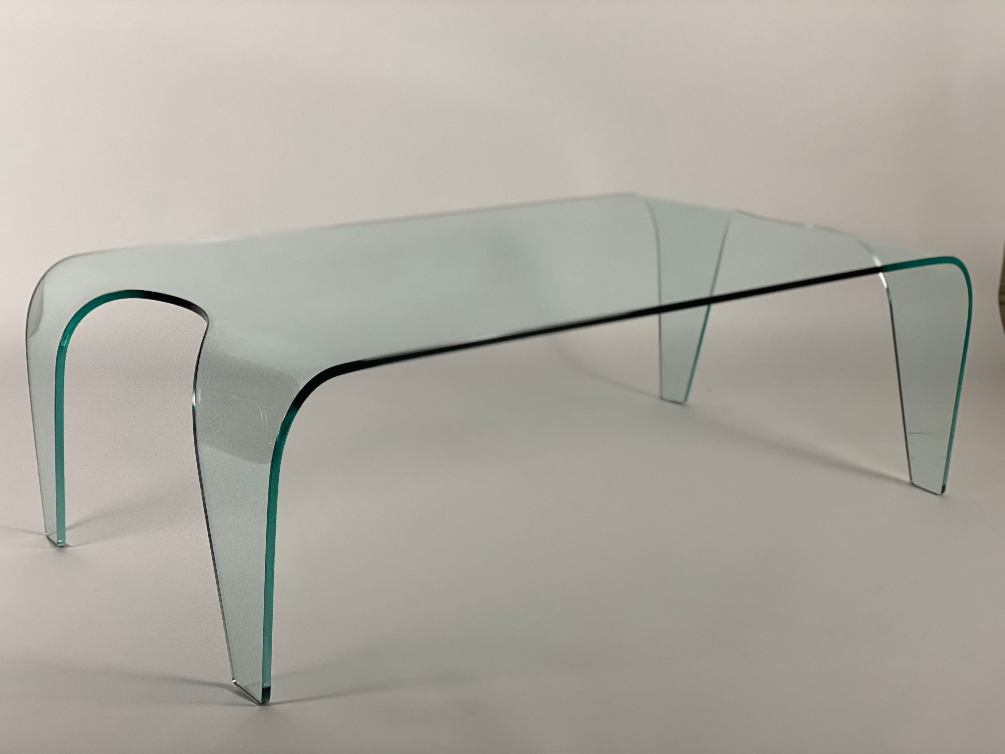Glass coffee table around 1980