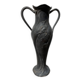 Art nouveau pewter vase 1900 signed