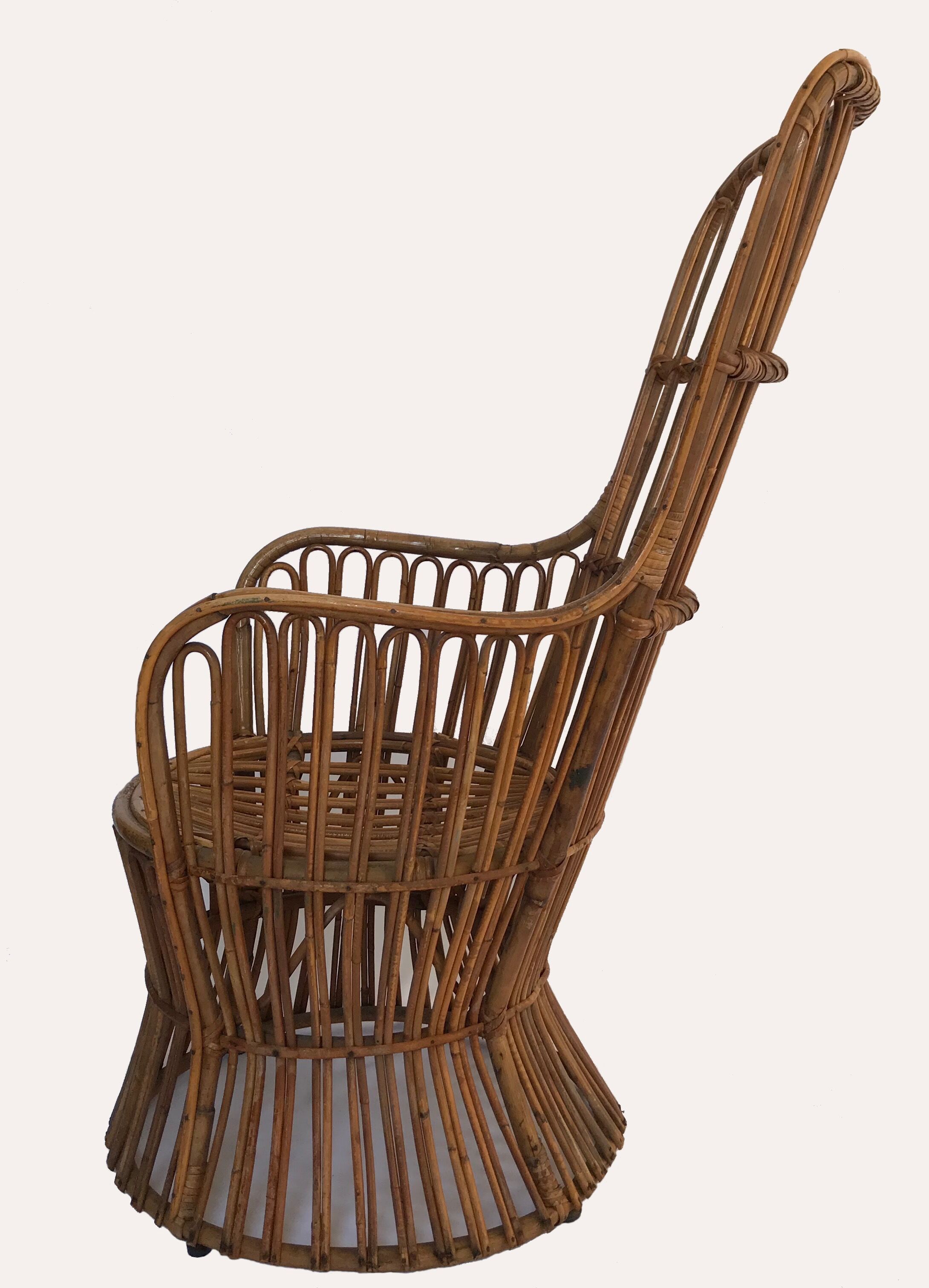 Rattan chair by Dal Vera, Italy 1950