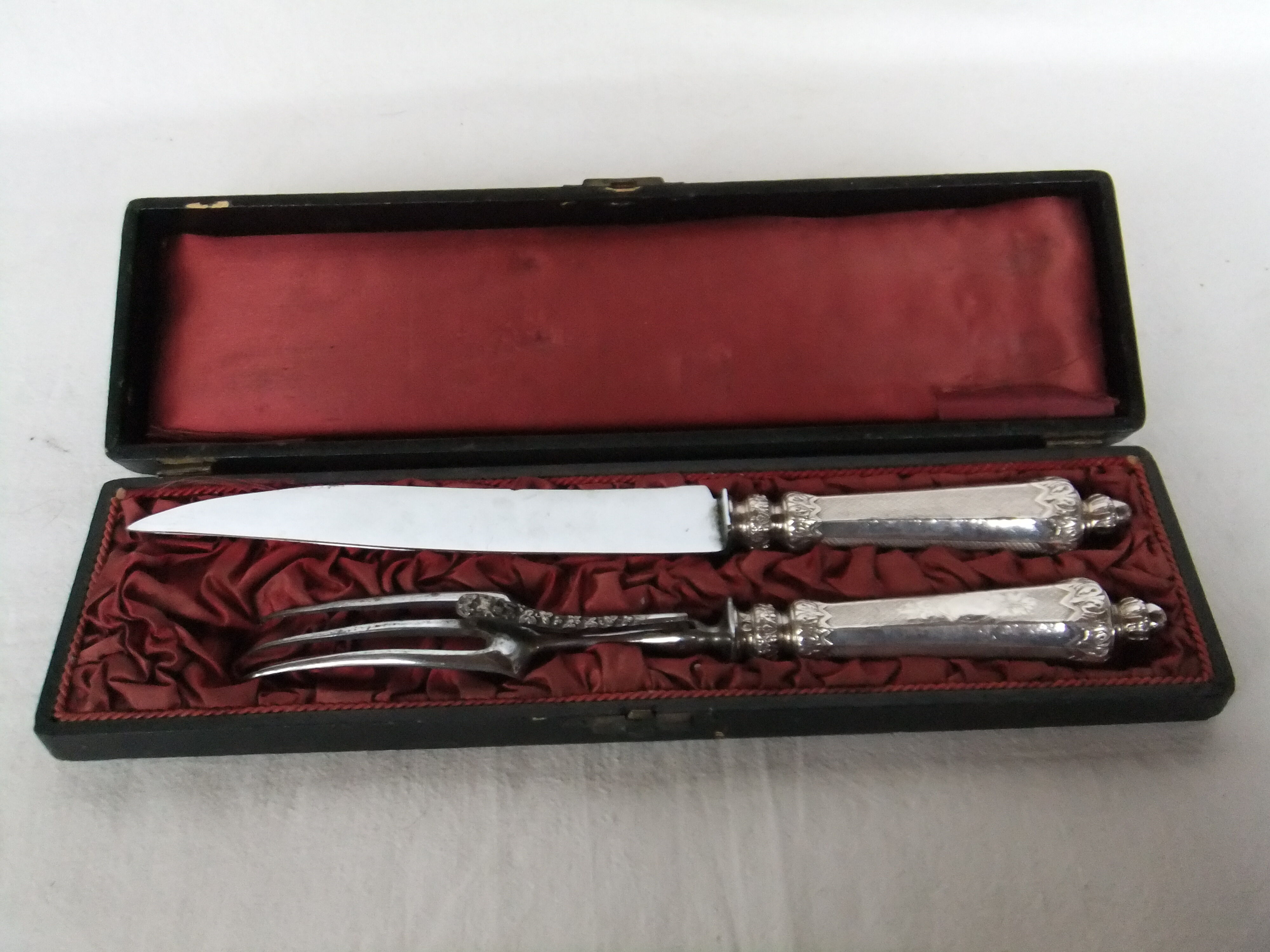 Leg service covered fork solid silver knife