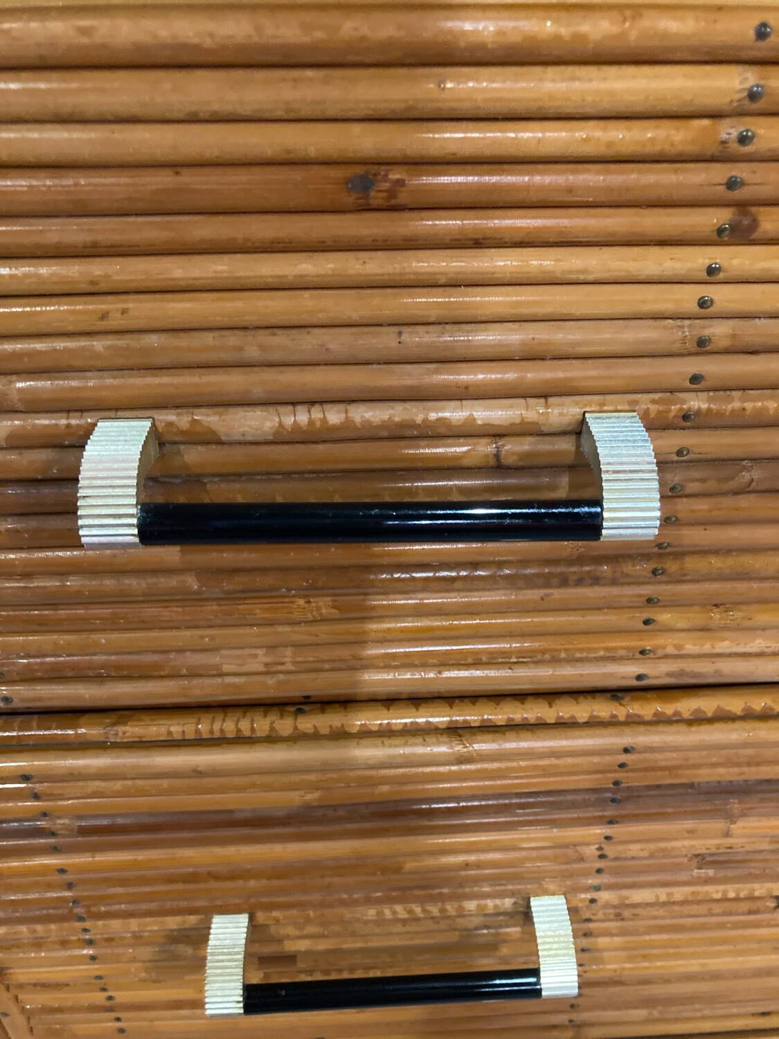 Vintage rattan chest of drawers 1960