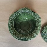 Soup-tureen cabbage ceramic and flat slip