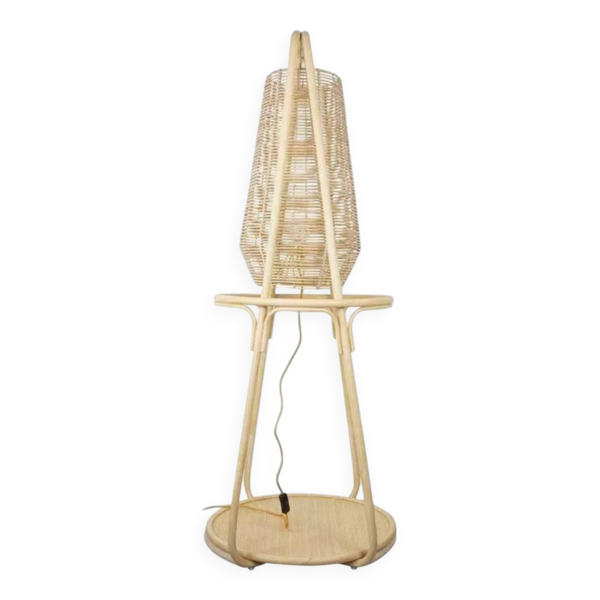 Lampadaire en rotin