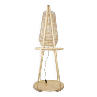 Rattan floor lamp