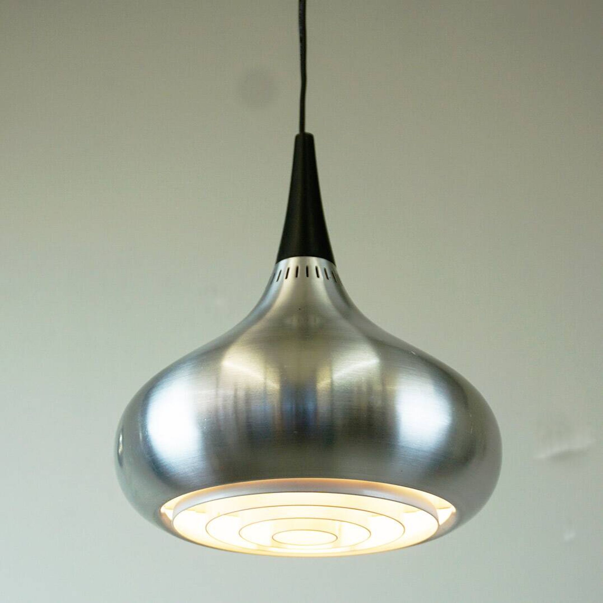 Silver suspension light Orient by Jo Hammerborg for Fog and Morup, Denmark