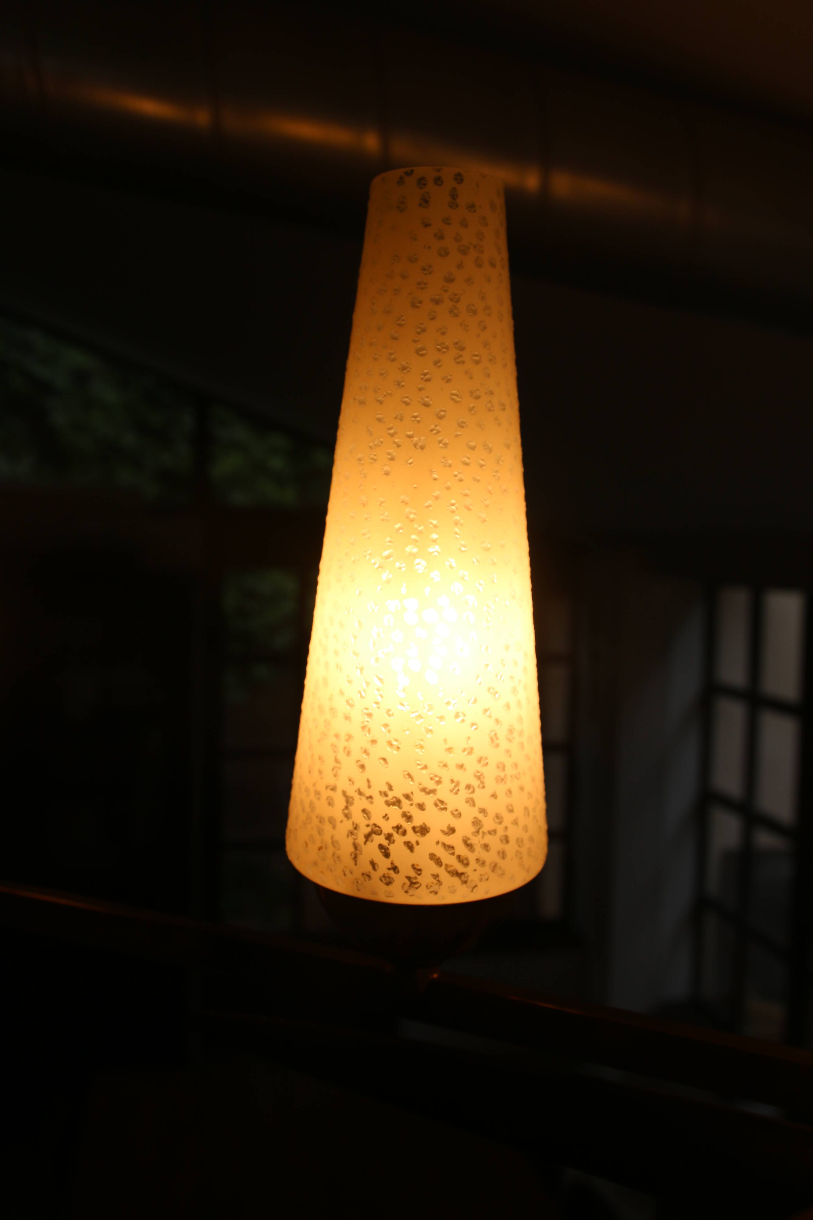 Mid-Century 6-Light Chandelier - Opaline and Brass