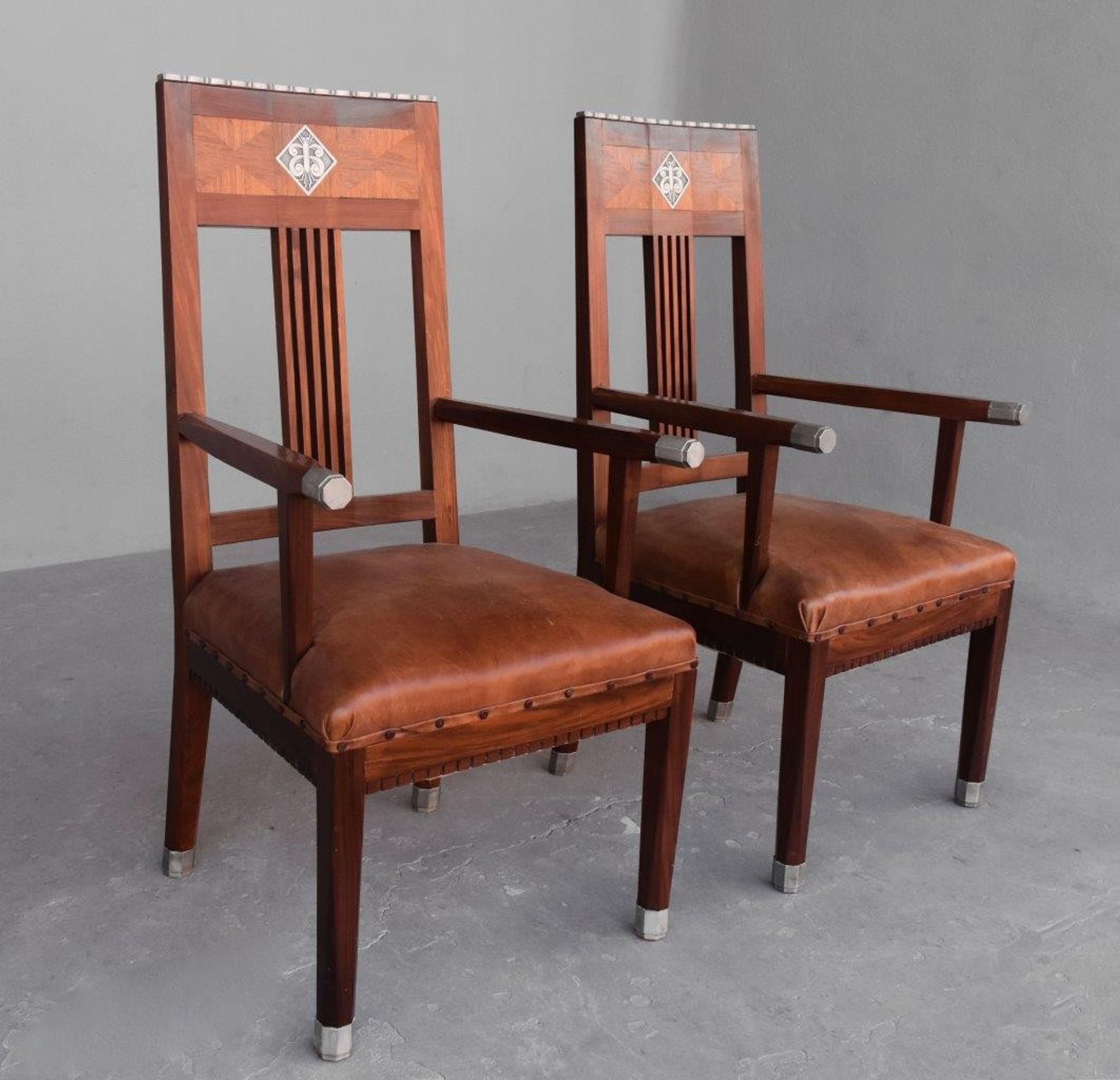 Pair of art deco 1930 rosewood Chair