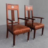 Pair of art deco 1930 rosewood Chair