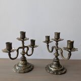 Pair of bronze candlesticks